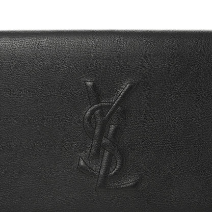 Saint Laurent Calfskin Monogram Large Belle De Jour Clutch Black 8 of 11