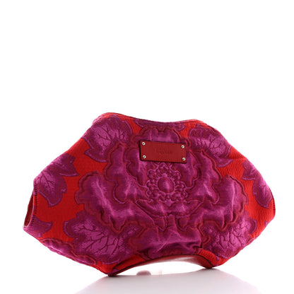 Alexander McQueen Silk Brocade De Manta Clutch Fuchsia Red 3 of 7