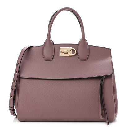 Salvatore Ferragamo Calfskin Large Studio Bag Caraway Seed 3 of 11