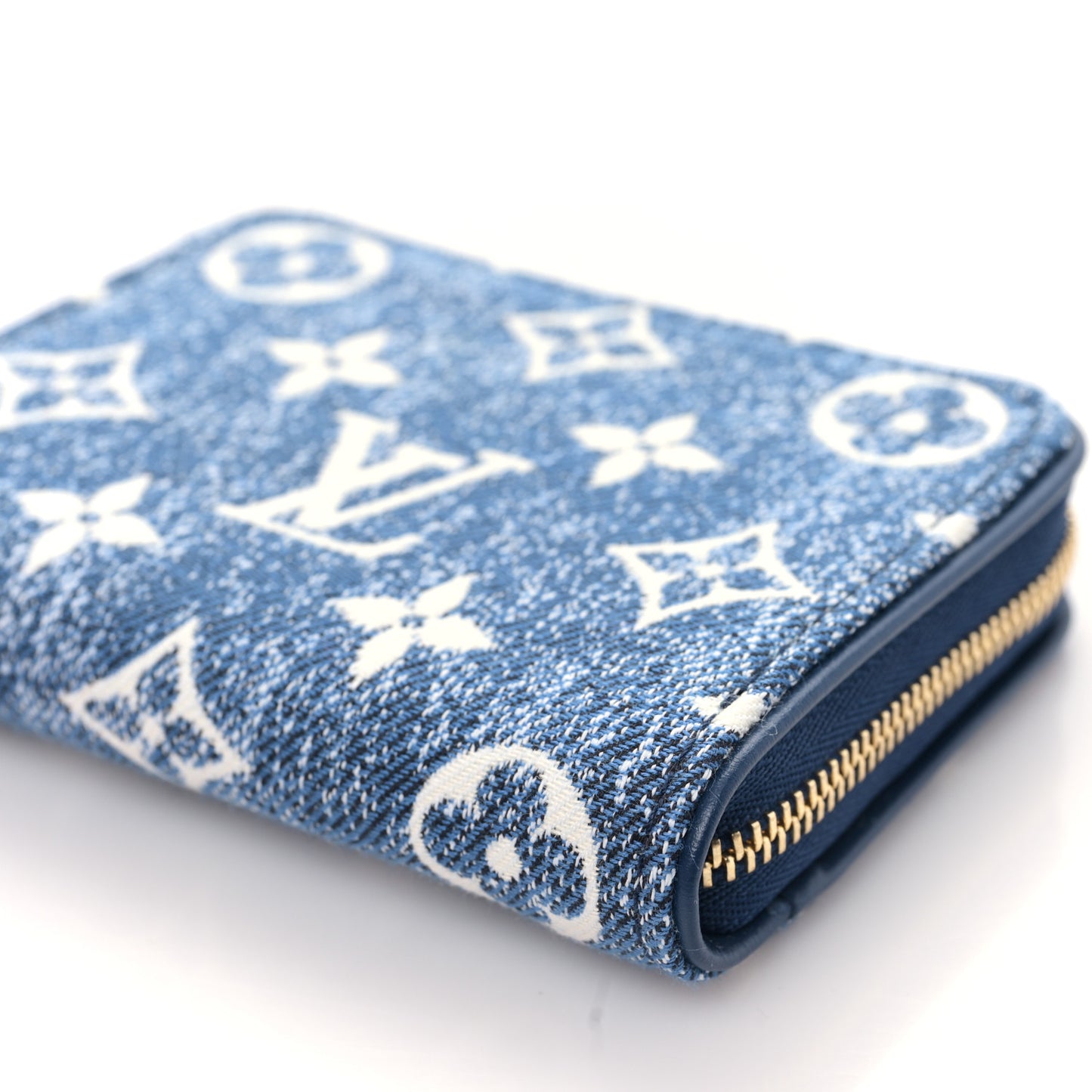 Denim Monogram Jacquard Zippy Coin Purse Bleu
