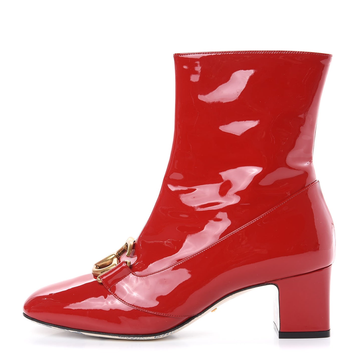 Vernice GG Victoire 55mm Ankle Boots 39 Hibiscus Red