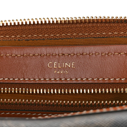 Celine Triomphe Canvas Calfskin Boston Bag Tan 6 of 8