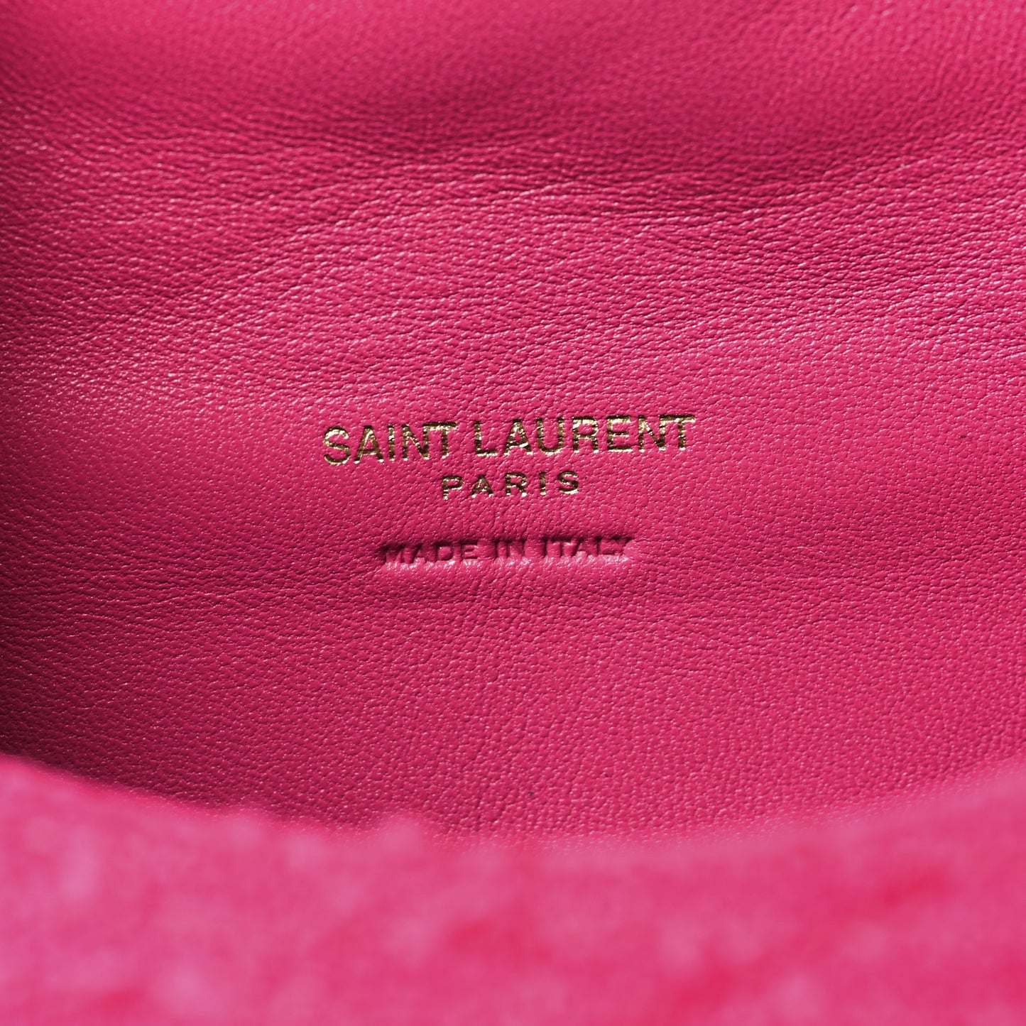 Boucle Tweed Quilted Loulou Puffer Monogram Pouch Clutch Magenta