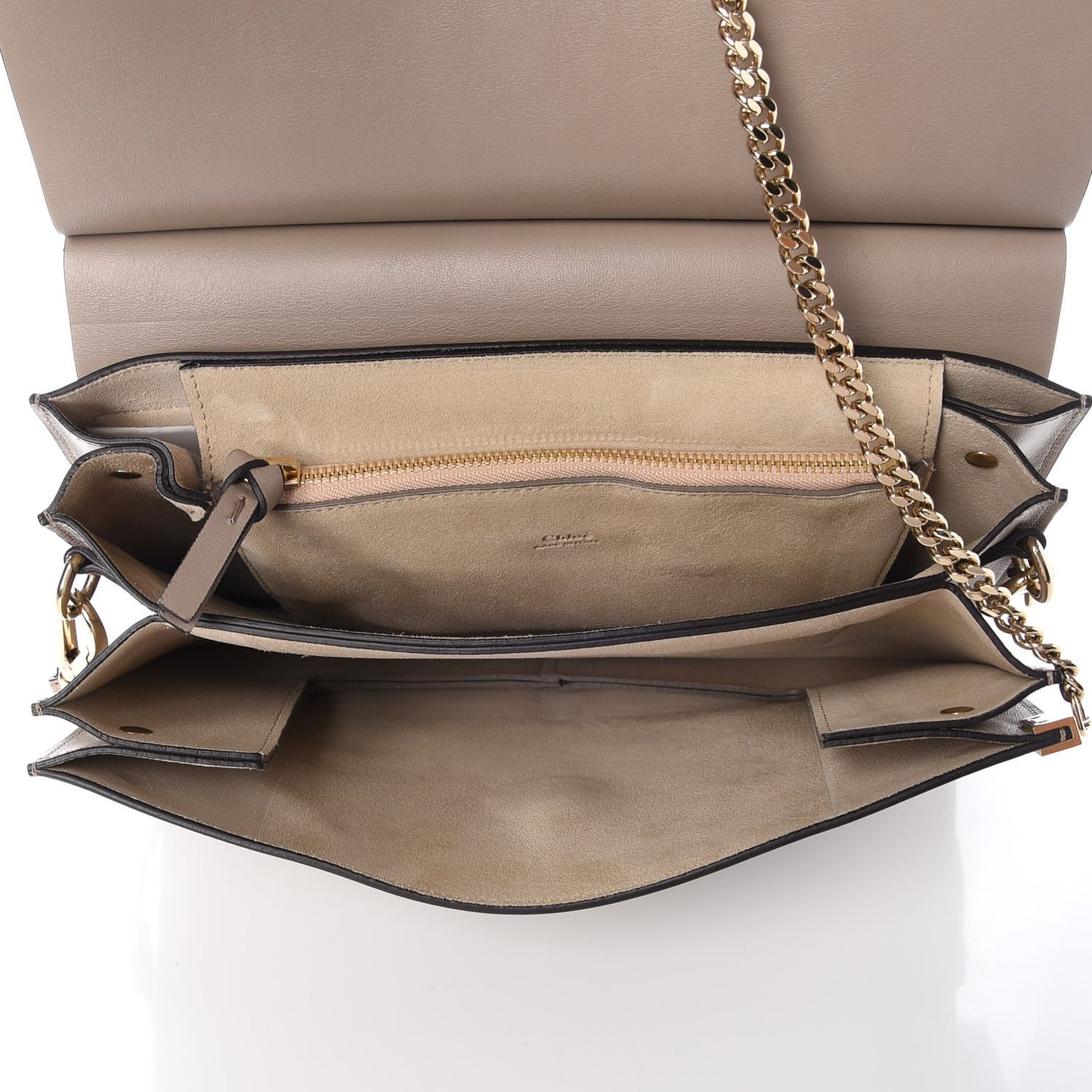Calfskin Suede Medium Faye Shoulder Bag Motty Grey
