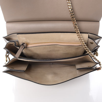 Chloe Calfskin Suede Medium Faye Shoulder Bag Motty Grey 5 of 7