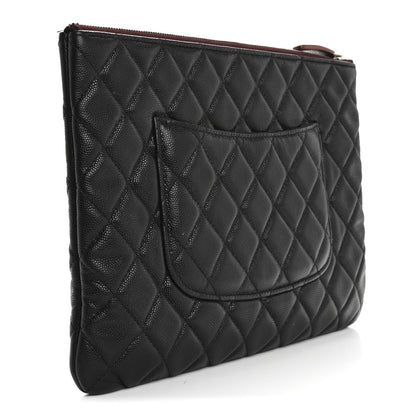 Chanel Caviar Quilted Medium Cosmetic Case Black 3 of 11