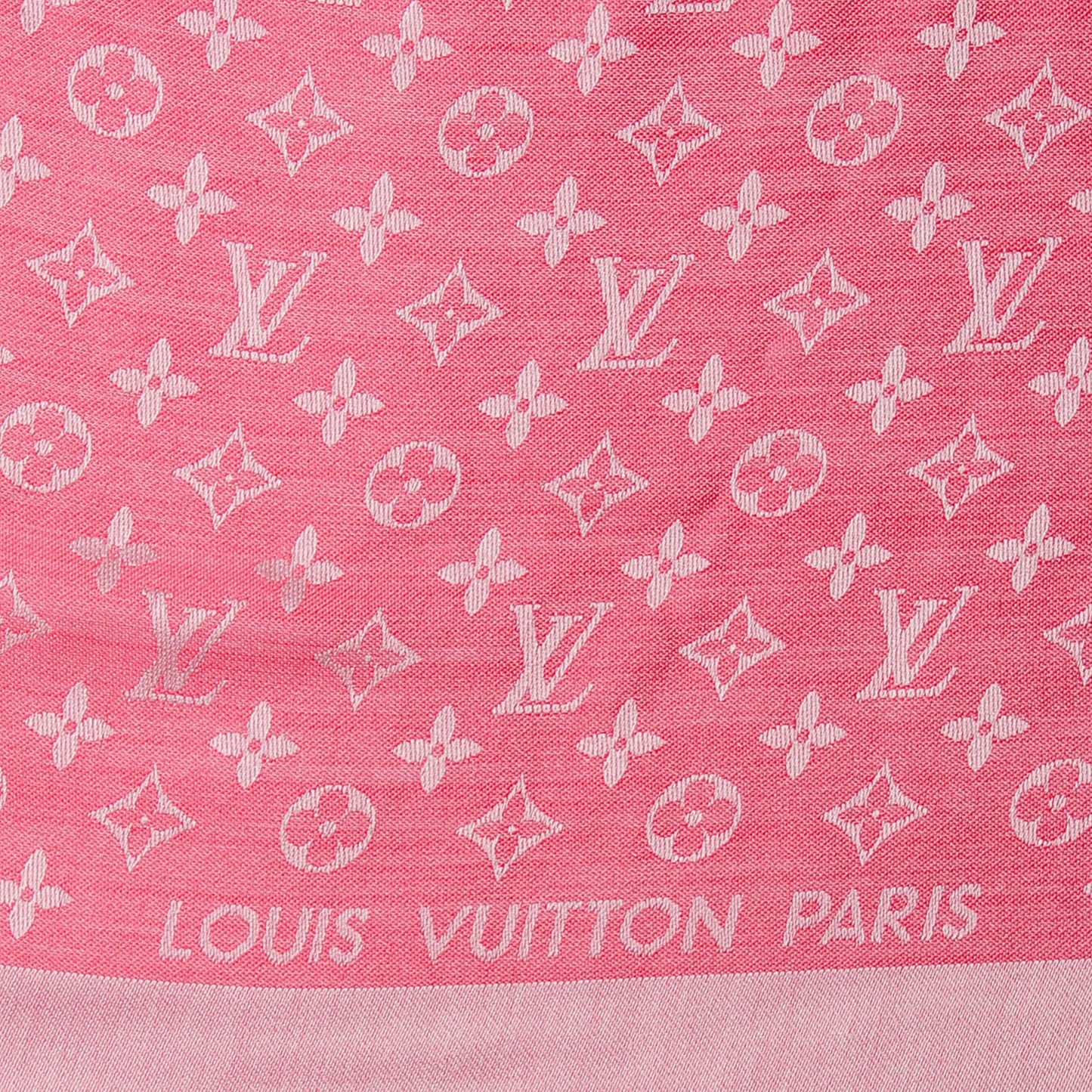 Silk Wool Monogram Denim Shawl Pivoine