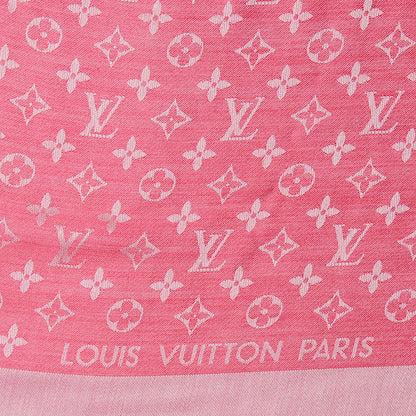 Louis Vuitton Silk Wool Monogram Denim Shawl Pivoine 4 of 5