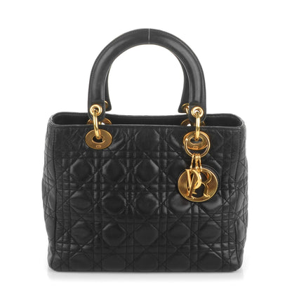 Christian Dior Lambskin Cannage Medium Lady Dior Black 1 of 8