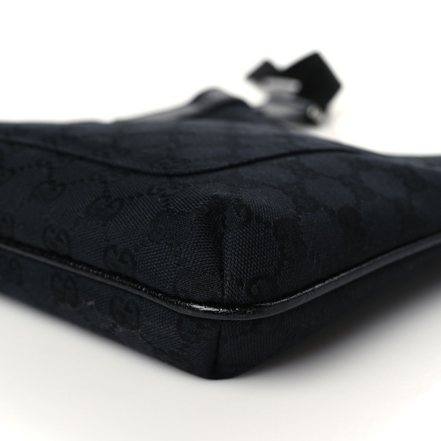 Gucci Monogram Flat Messenger Bag Black 10 of 11