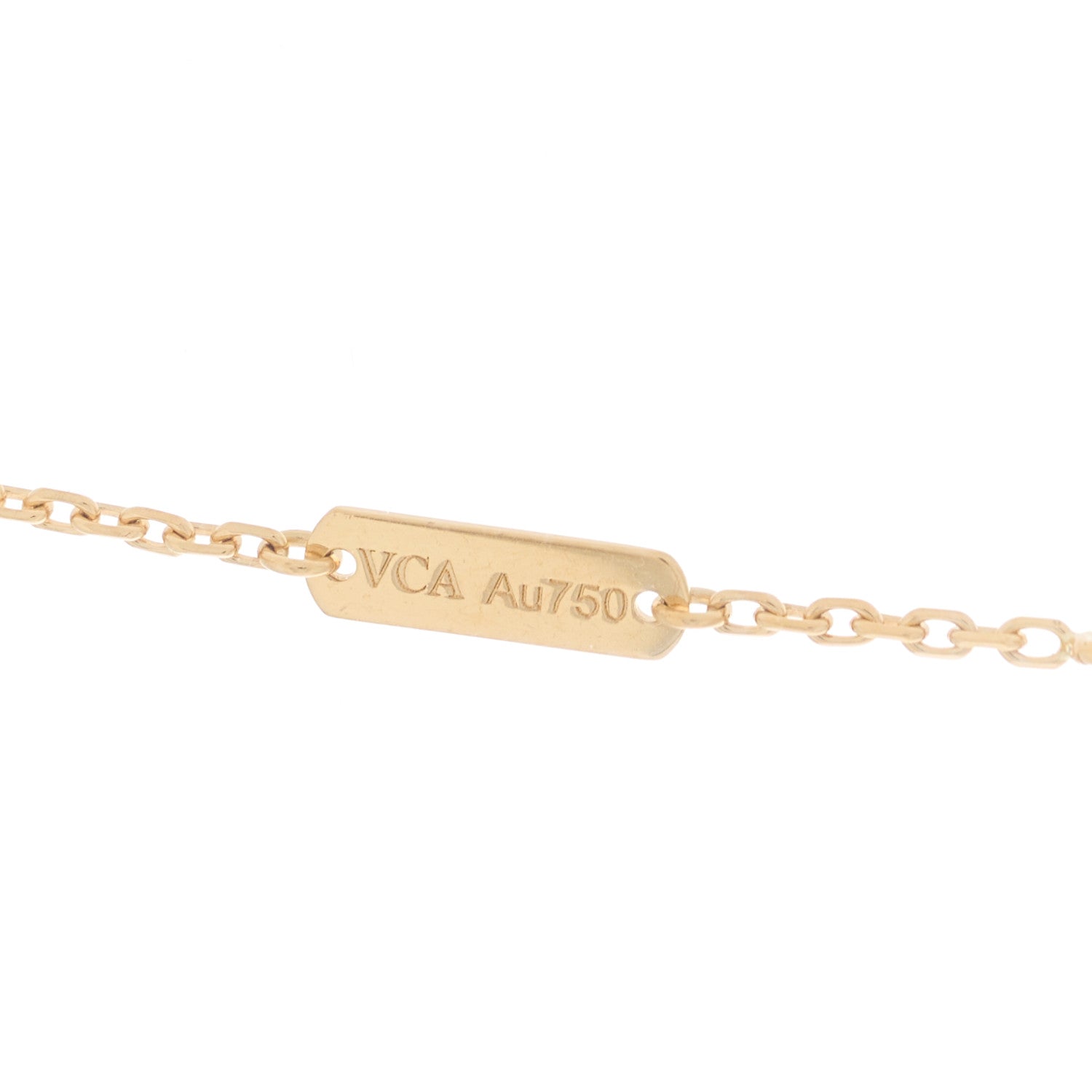 Van Cleef & Arpels 18K Yellow Gold Guilloche Vintage Alhambra Pendant Necklace 4 of 5