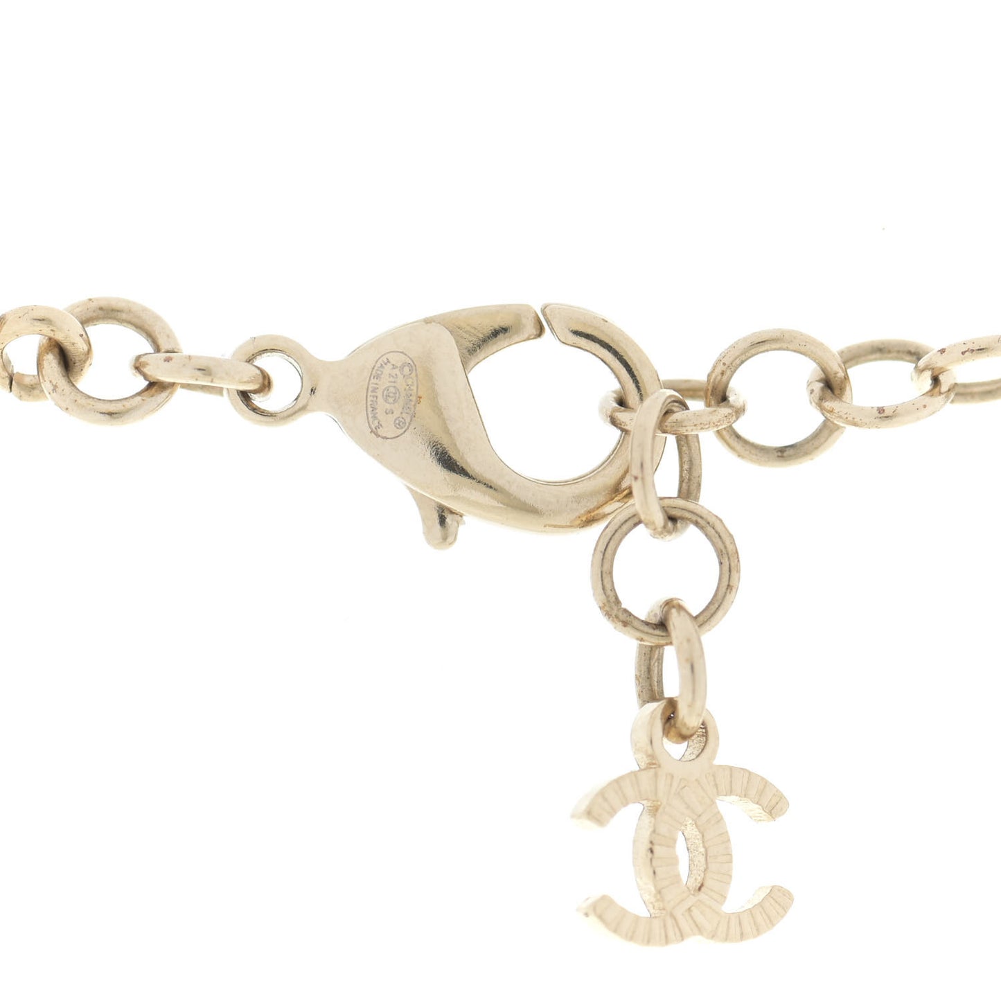 Crystal CC Chain Short Necklace Gold