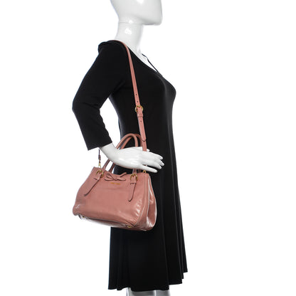 Miu Miu Vitello Shine Small Bow Shopping Tote Loto 3 of 17