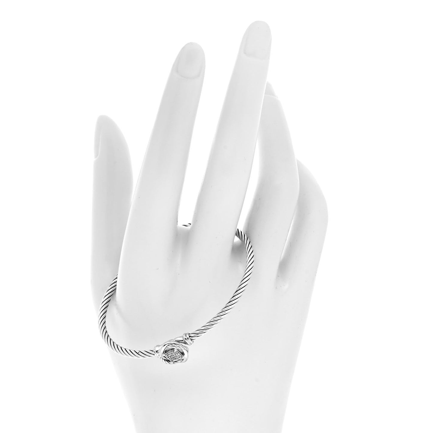 Sterling Silver Diamond 3mm Infinity Bracelet