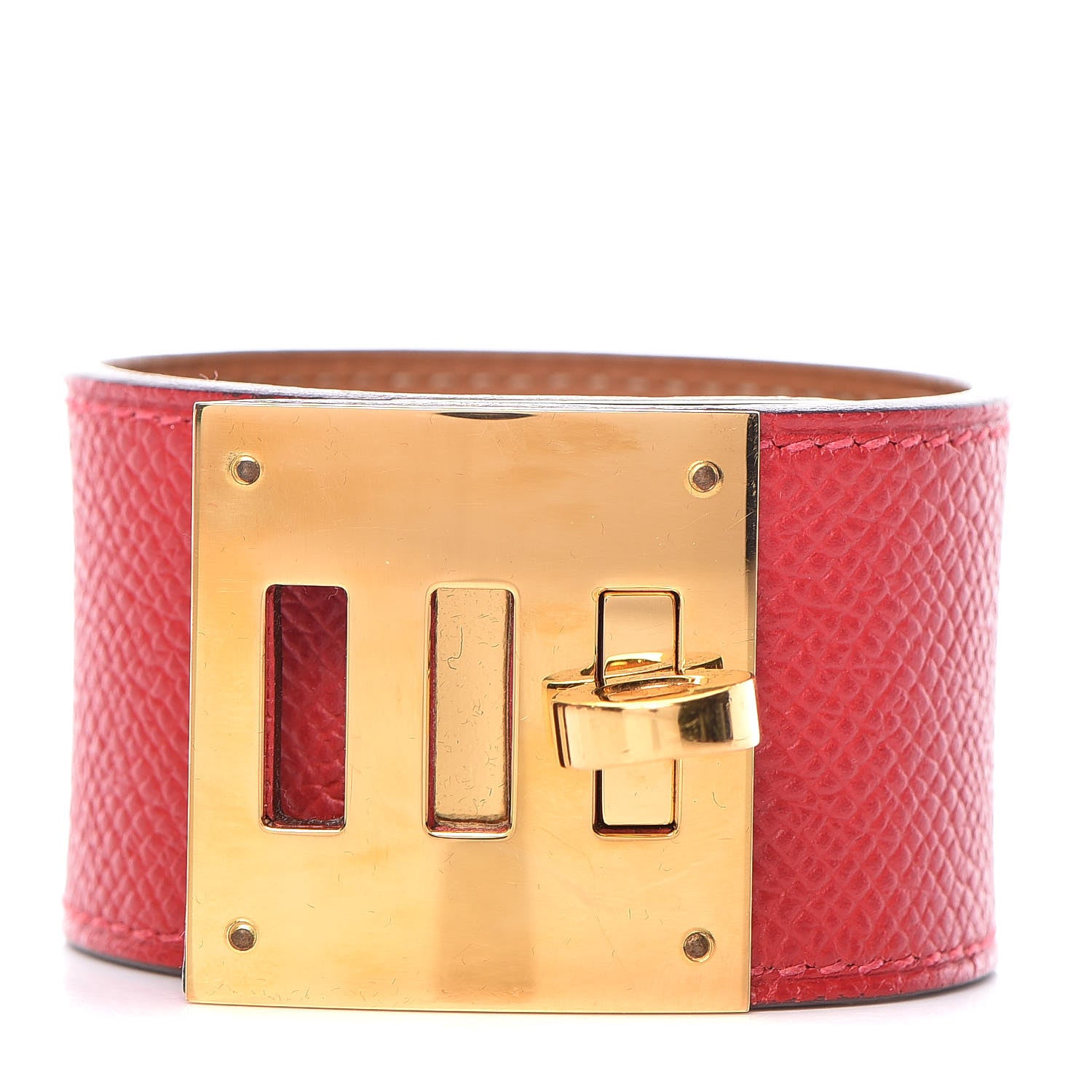 Hermes Epsom Kelly Dog Bracelet Rouge Casaque 1 of 6