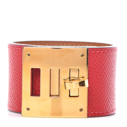 Hermes Epsom Kelly Dog Bracelet Rouge Casaque 1 of 6