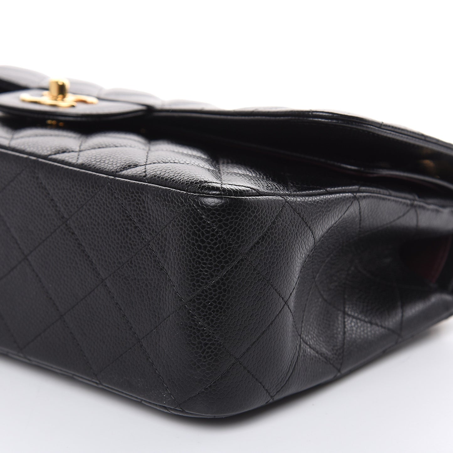 Caviar Quilted Jumbo Double Flap Black