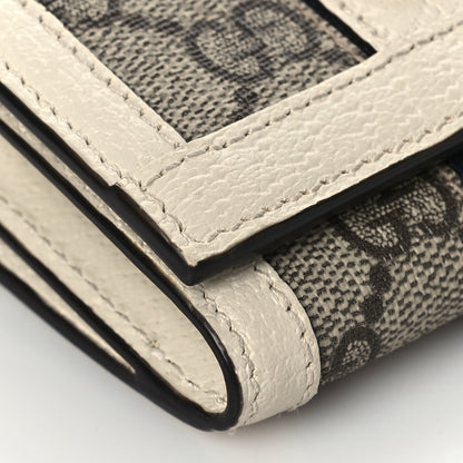 Gucci GG Supreme Monogram Textured Calfskin Web Ophidia Bi-Fold Wallet Beige Ebony Mystic White 7 of 8