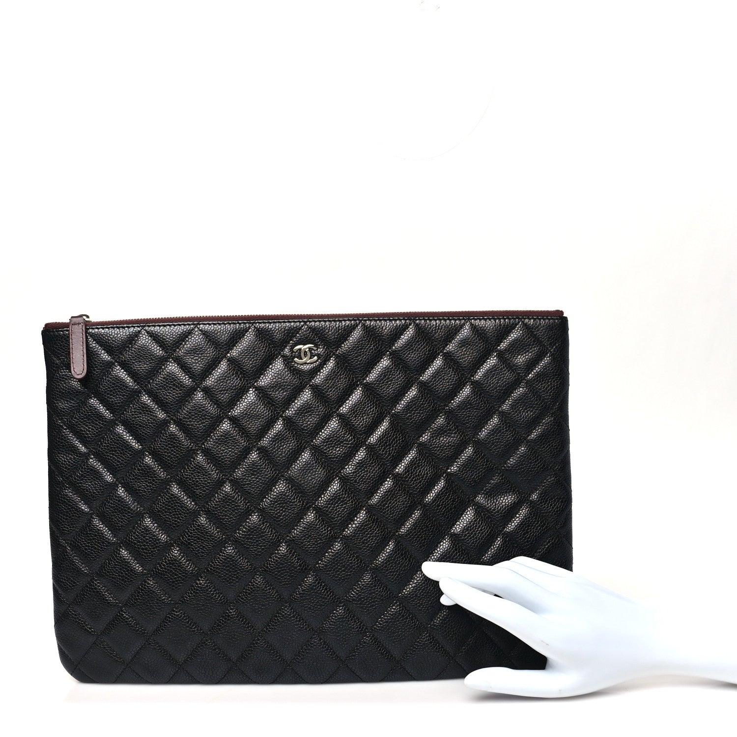 Chanel Caviar Quilted Large Cosmetic Case Black 2 of 8