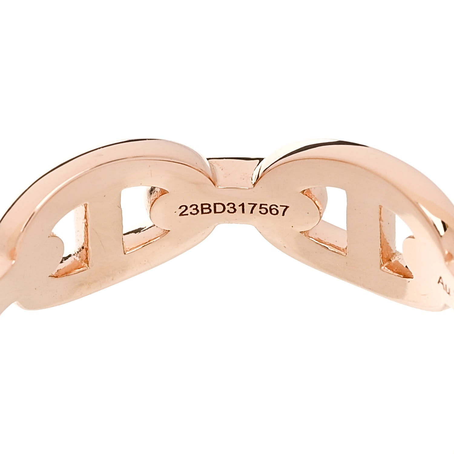 Hermes 18K Rose Gold PM Chaine d'Ancre Enchainee Ring 52 6 6 of 7