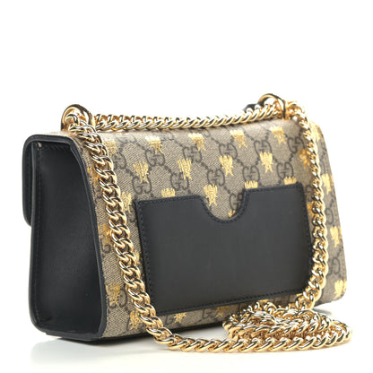 Gucci GG Supreme Monogram Bees Small Padlock Shoulder Bag Black 3 of 12