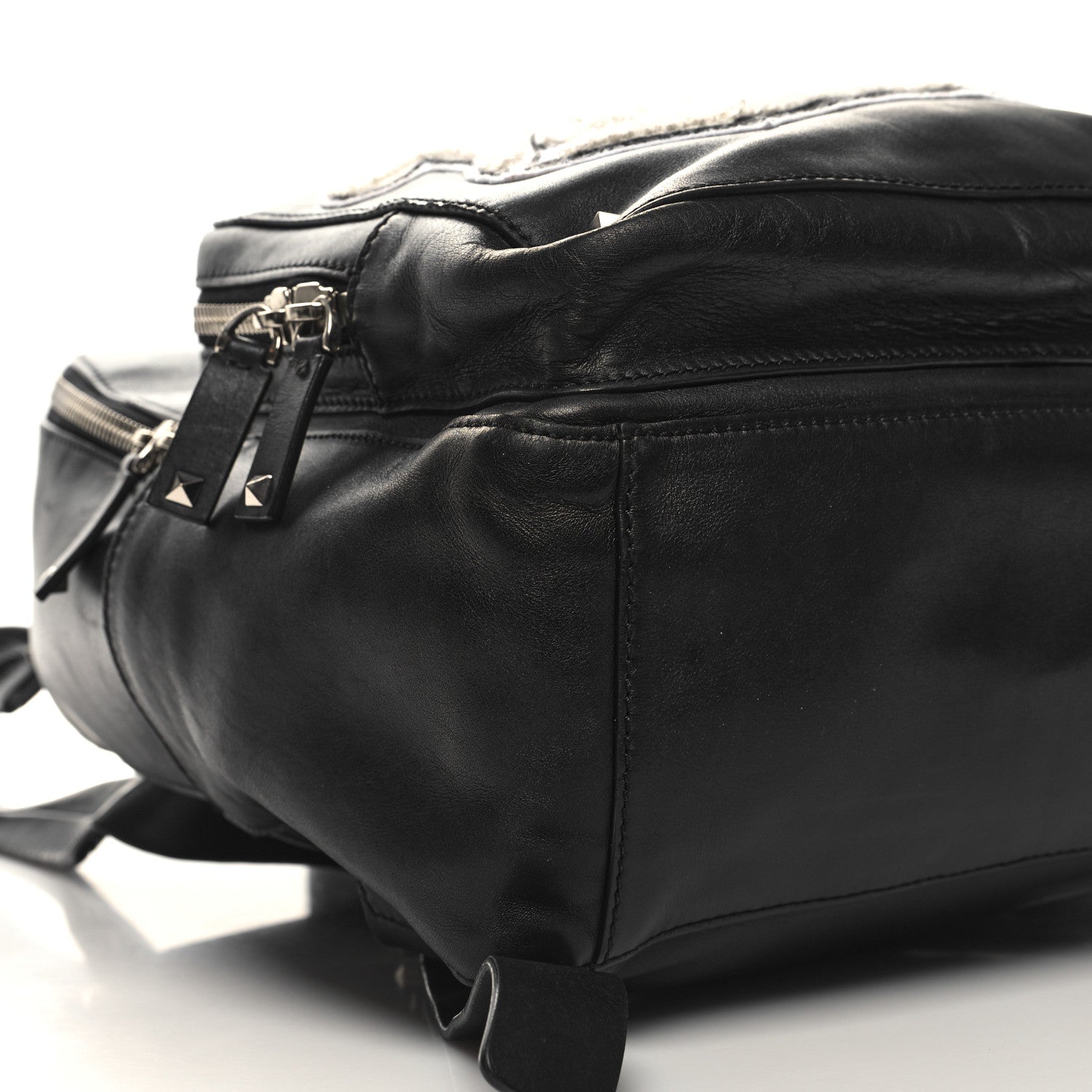 Valentino Garavani Calfskin Logo Backpack Black 8 of 12