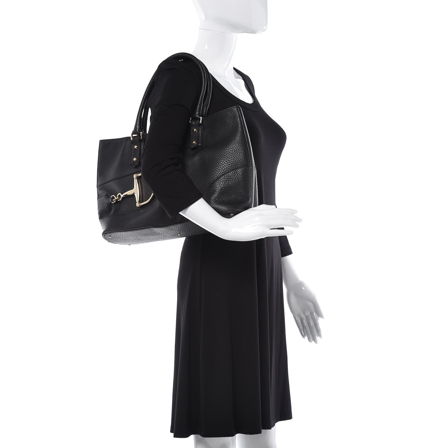 Gucci Calfskin Medium Hasler Tote Black 2 of 7