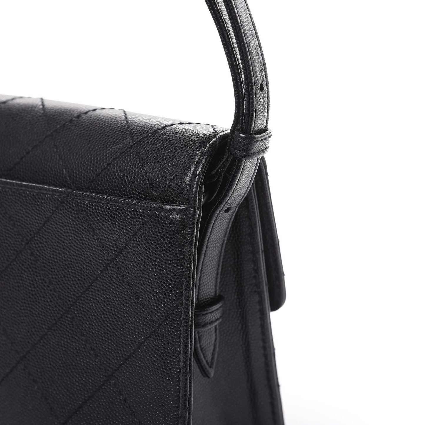 Caviar Diamond Stitched Square Flap So Black