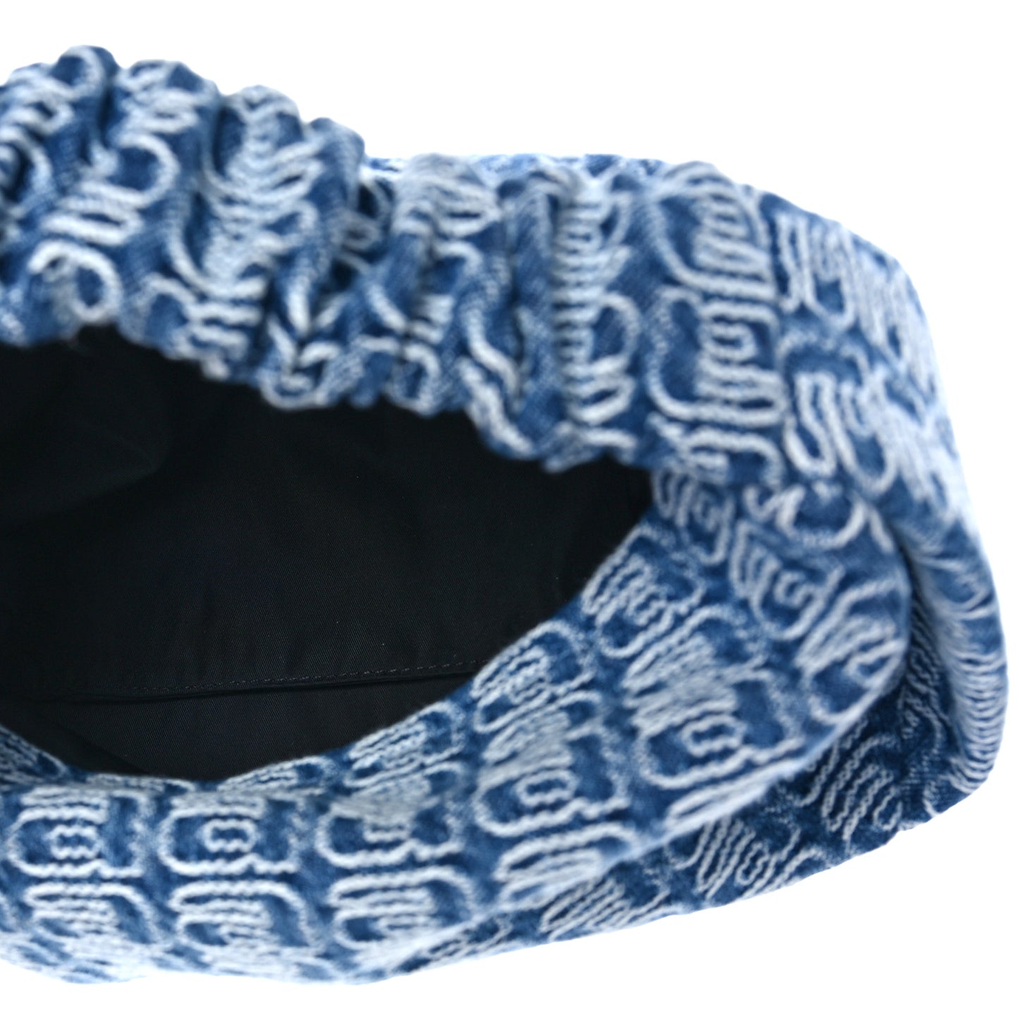 Jacquard Denim Monogram Small Scrunchie Bag Vintage Indigo