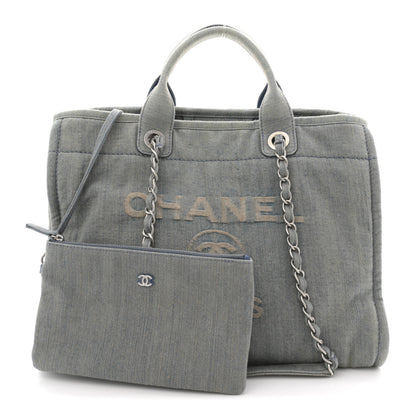Chanel Denim Medium Deauville Tote Light Blue 3 of 12