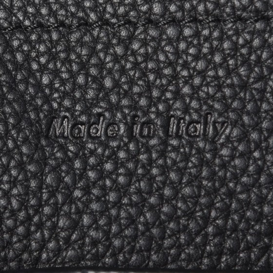 Baby Grained Calfskin Medium Tri-Fold Bag Black