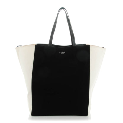 Celine Cotton Large Phantom Luggage Bi-Cabas Black White 1 of 7