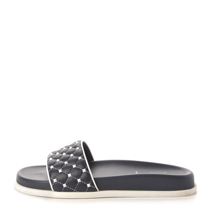 Valentino Garavani Nappa Free Rockstud Spike Pool Slide Sandals 38 Marine 1 of 8