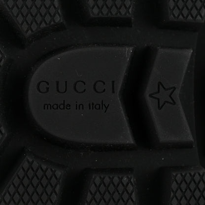 Gucci Calfskin Sylvie Web Lace Up Combat Boots 36.5 Black 8 of 9