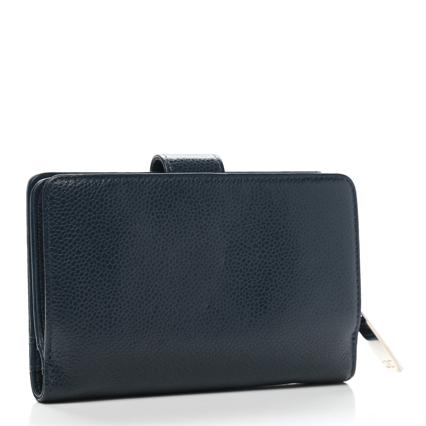 Caviar Timeless CC French Wallet Navy Blue