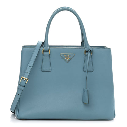 Prada Saffiano Lux Small Double Zip Tote Turchese 1 of 12