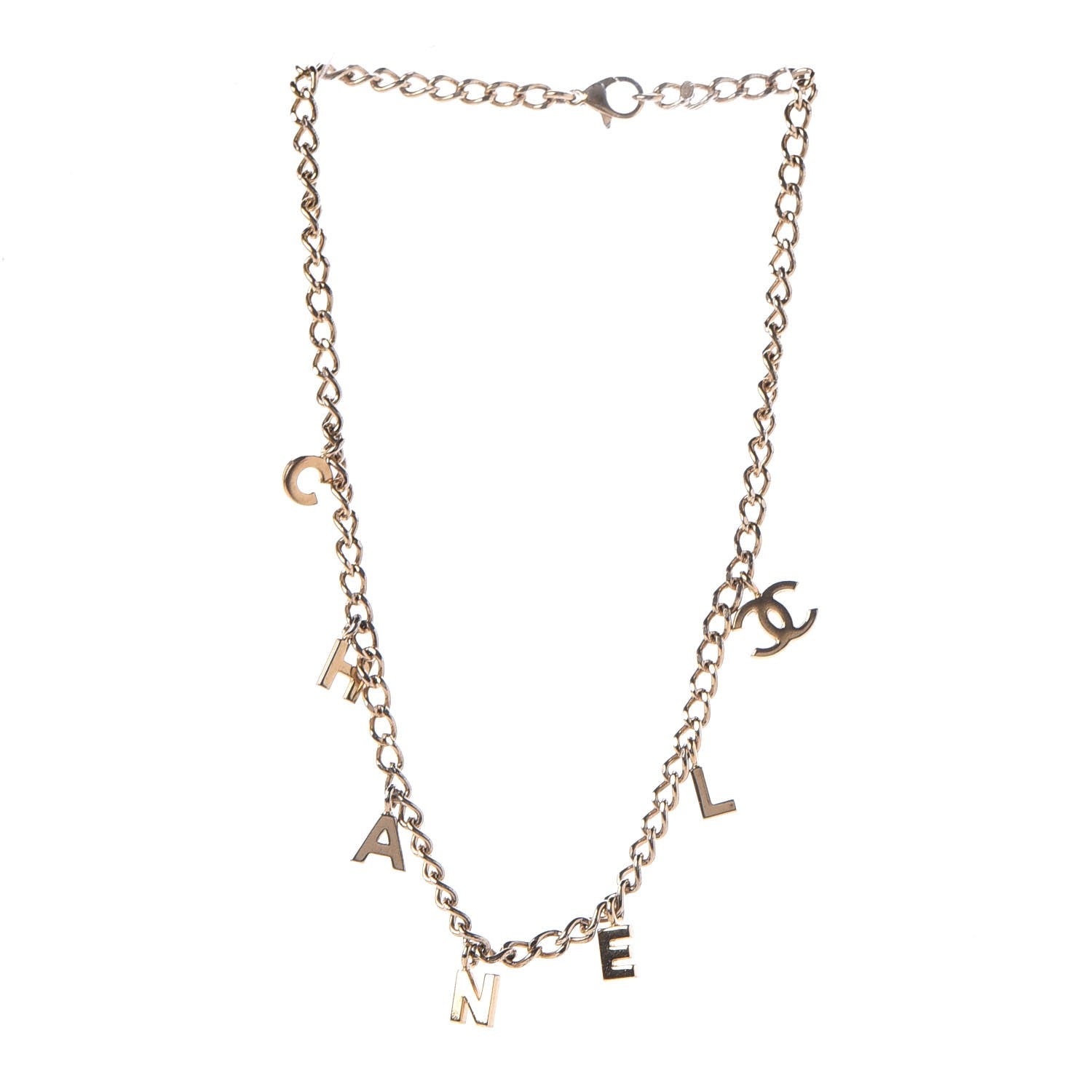 Chanel Logo Necklace Gold 3 of 7