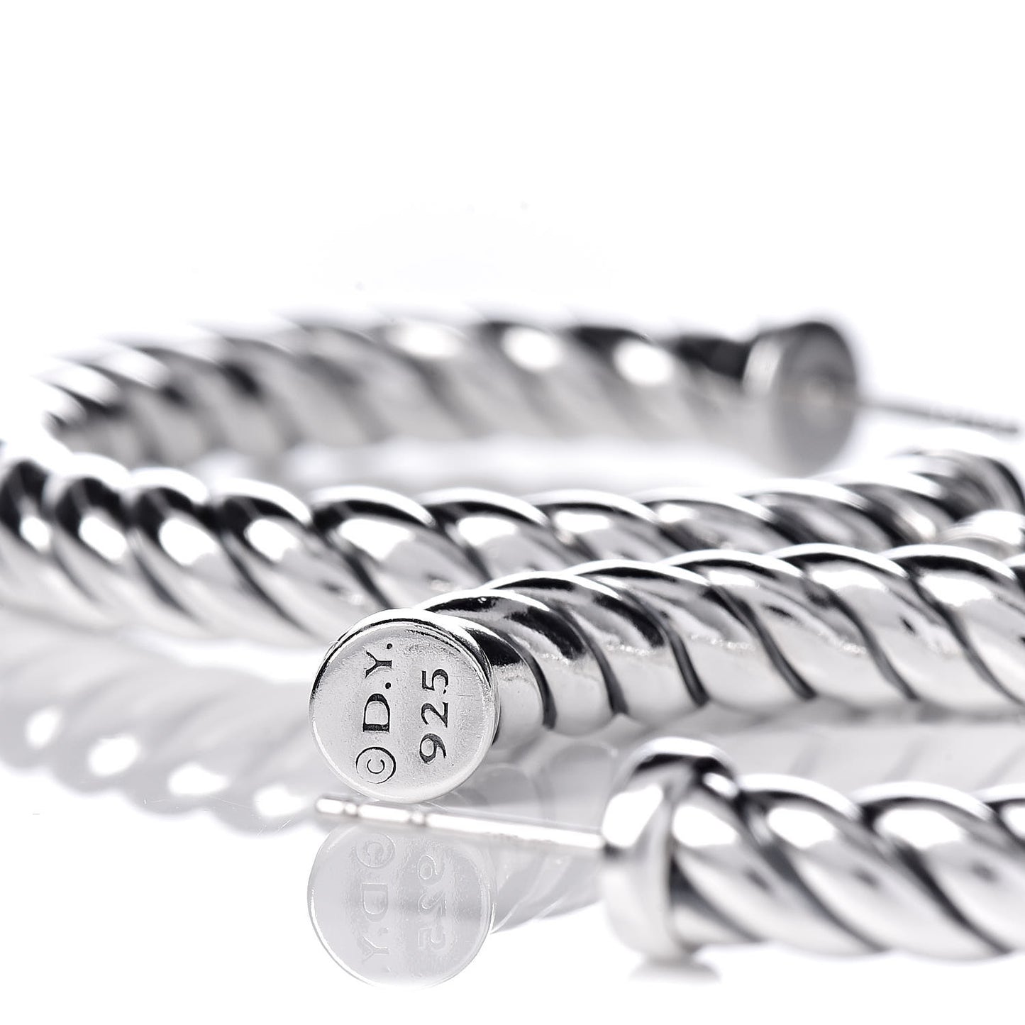 Sterling Silver 39mm Large Classic Classics Hoop Earrings
