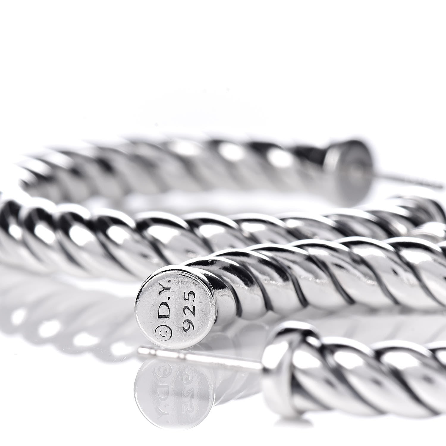 David Yurman Sterling Silver 39mm Large Classic Classics Hoop Earrings 4 of 4