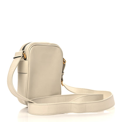 Gucci Grained Calfskin Mini Logo Messenger Bag White 3 of 7