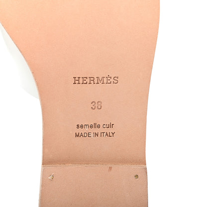 Hermes Calfskin Villa Sandals 38 White 6 of 8