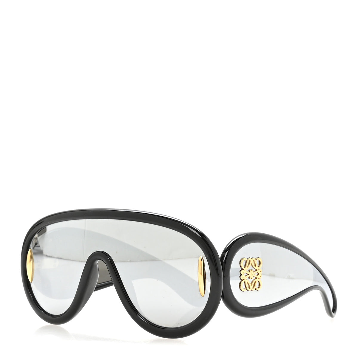 Loewe Acetate Mirrored Anagram Wave Mask Sunglasses LW40108I Black 1 of 6