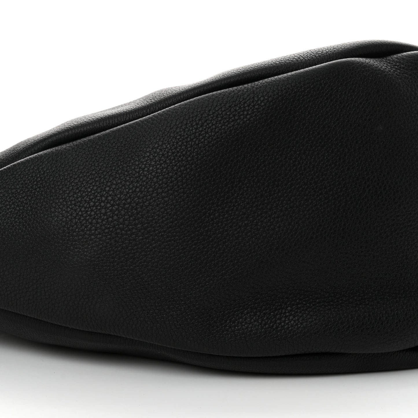Grained Calfskin Large Slouchy Banana Bag Black