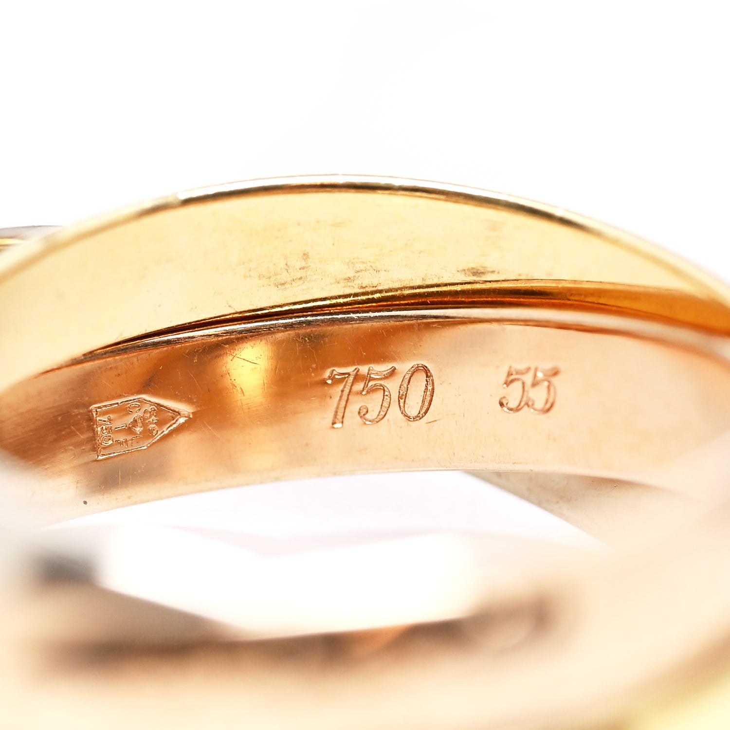 Cartier 18K Pink Yellow White Gold Classic Les Must De Cartier Trinity Ring 55 7.25 13 of 13