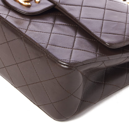 Chanel Lambskin Quilted Medium Double Flap Dark Brown 4 of 9