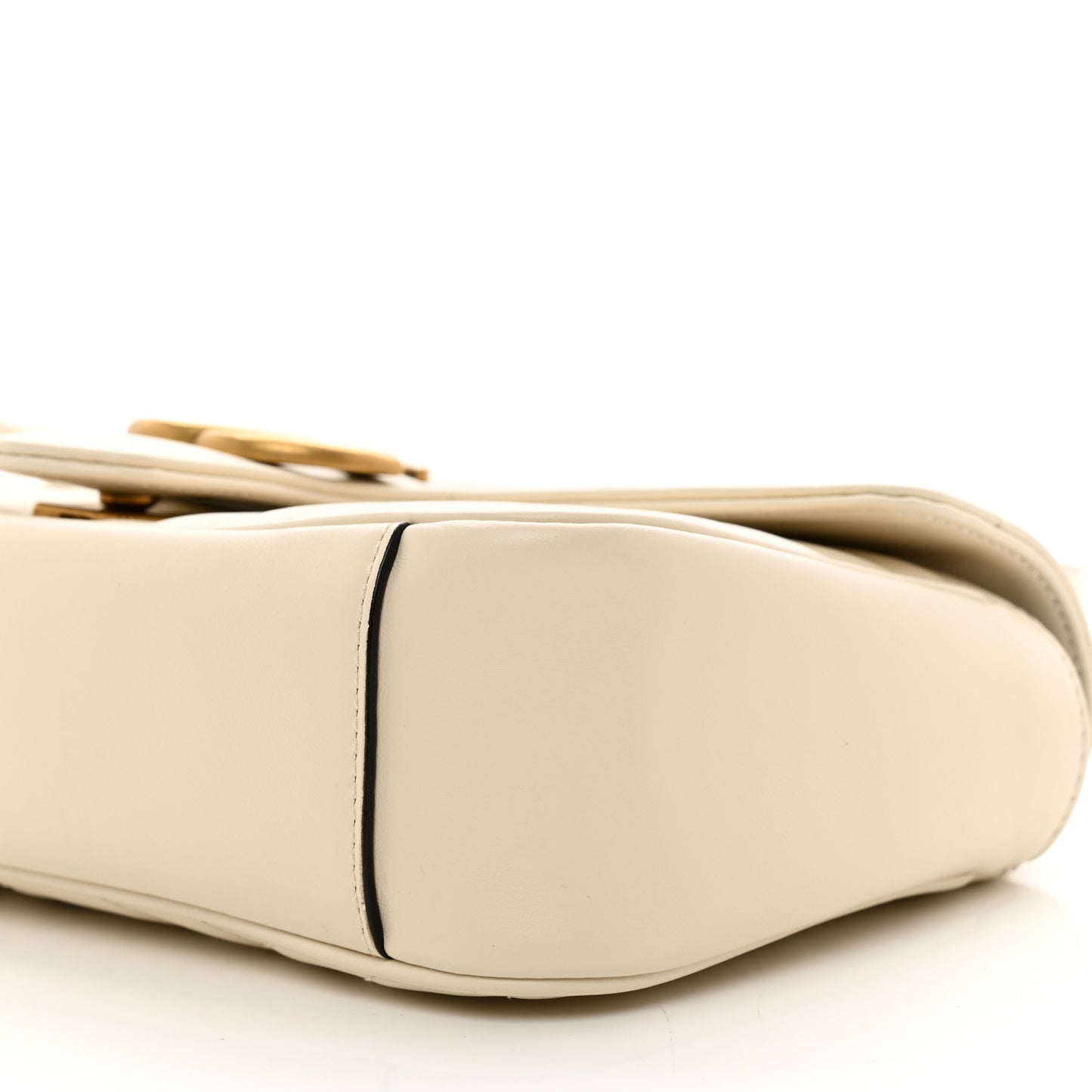 Calfskin Matelasse Small GG Marmont Shoulder Bag White