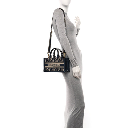Christian Dior Oblique Calfskin East West Book Tote With Strap Blue Multicolor 2 of 10