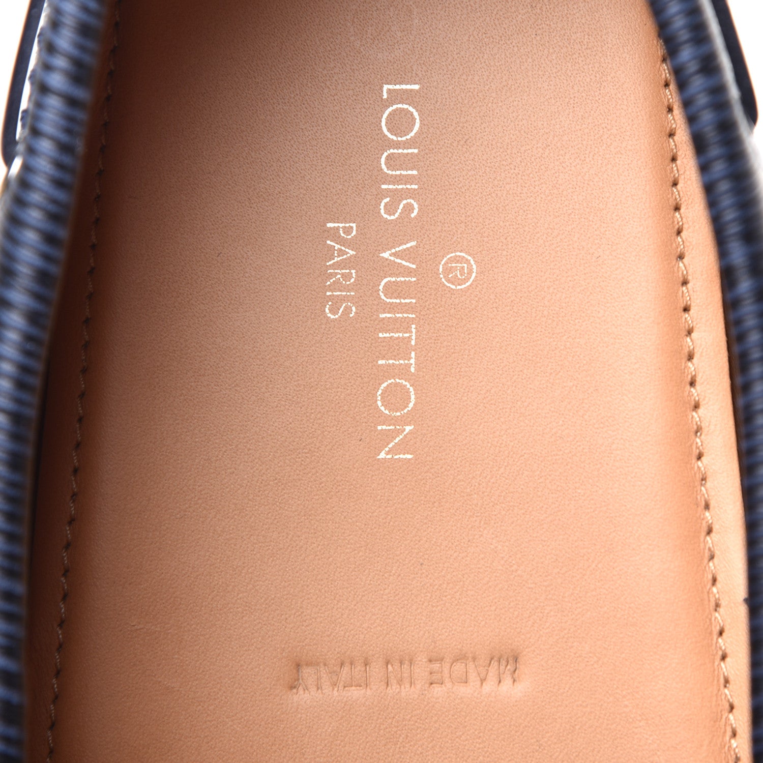 Louis Vuitton Epi Arizona Car Shoe Moccasin Loafers 9 Blue 8 of 9