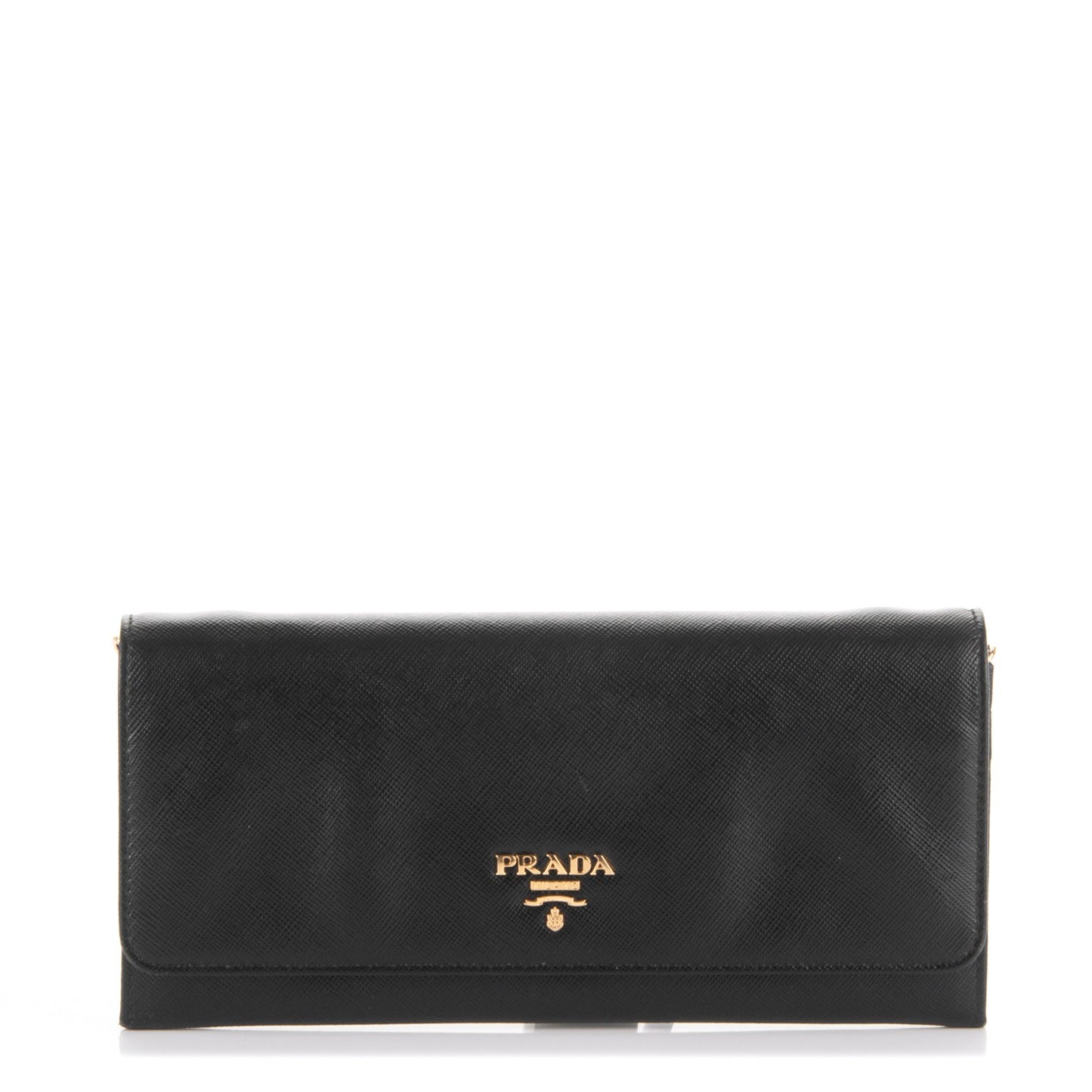 Saffiano Metal Oro Chain Wallet Nero Black