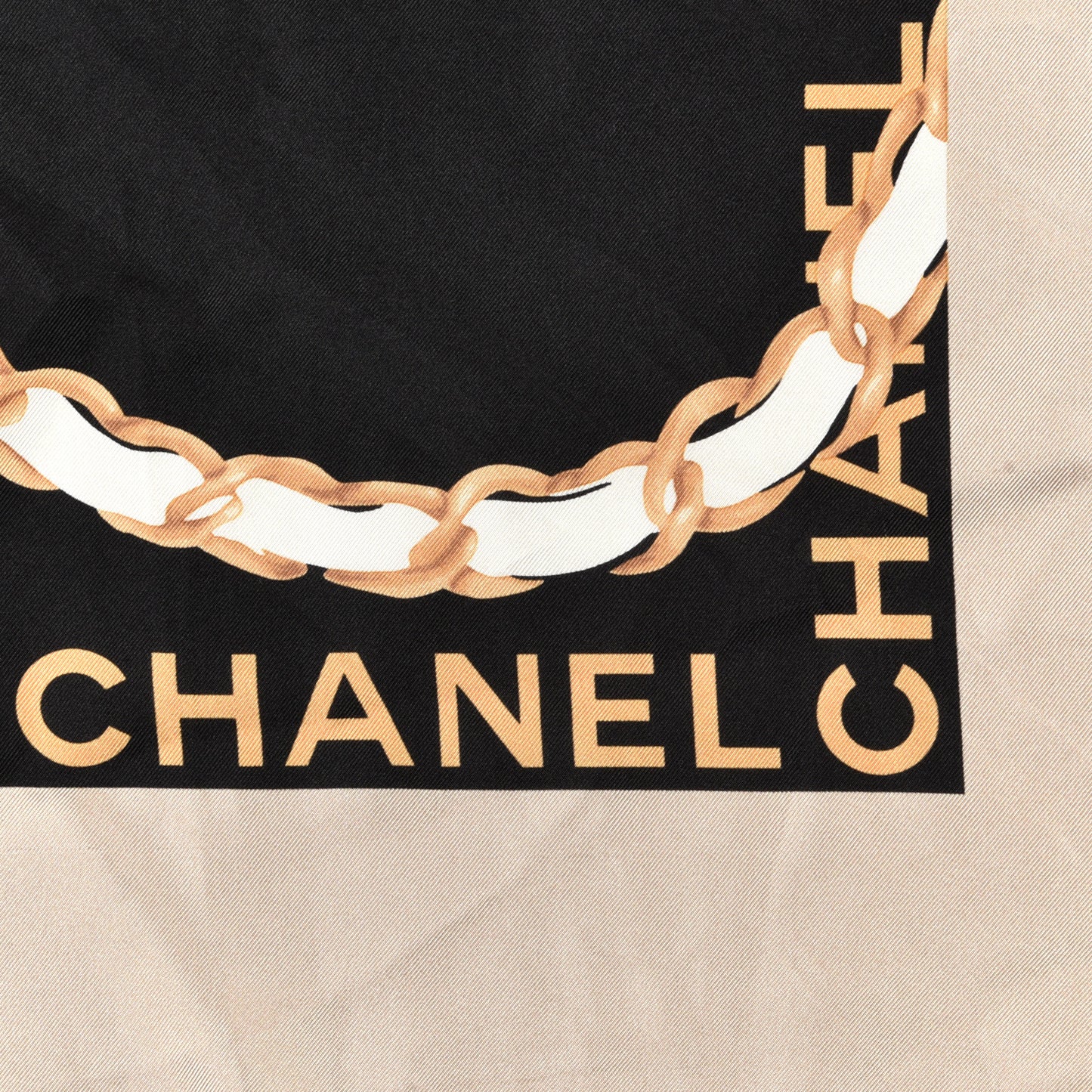 Silk CC Flap Bag Square Scarf Black